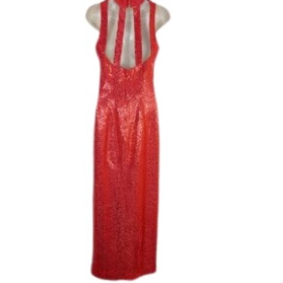 Vintage 1970s Flirtations By Alfred Angelo Maxi Dress Ball Gown Red Sequin 4 - Picture 6 of 9